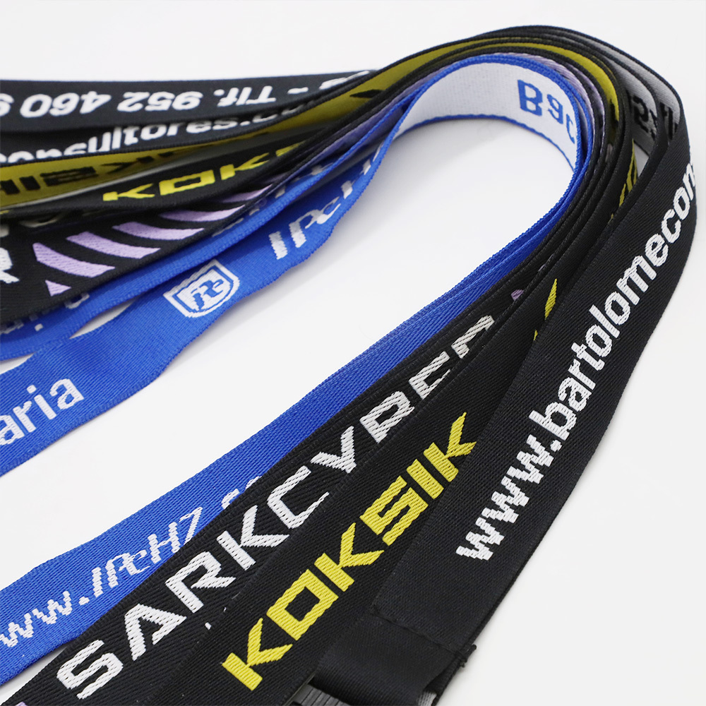 Wholesale Custom Satin Woven Breakaway Keychain Lanyards with Logo Custom Polyester Lanyard