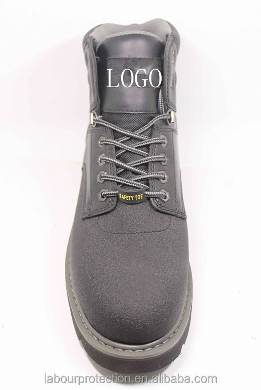 GOODTIRE LAND Black Goodyear Welt Work Boots With Steel Toe