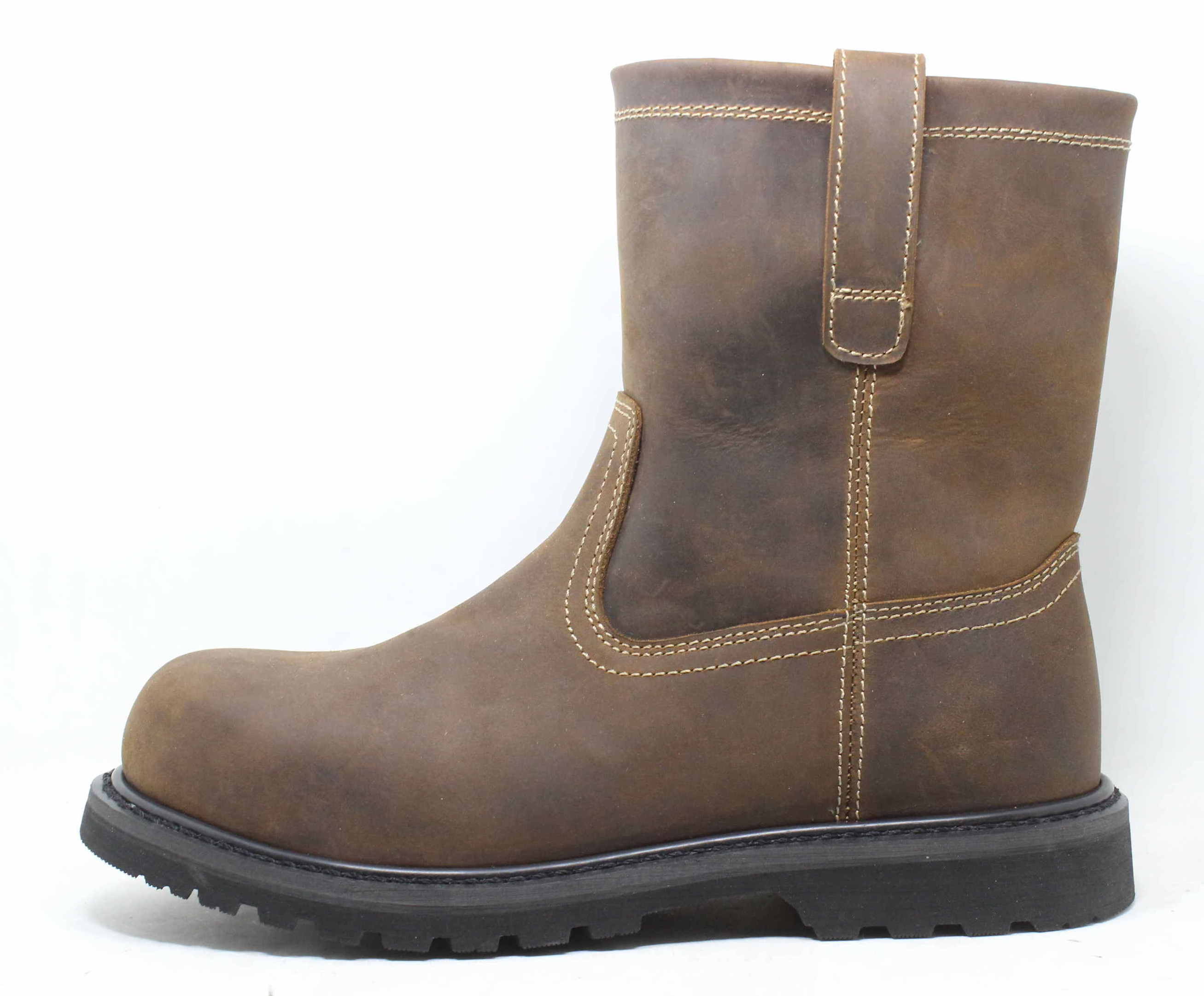 9 Inches  Leather Safety Toe Work Boots