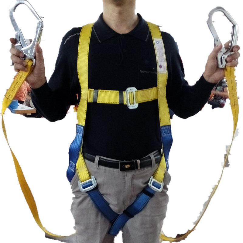 High Quality Adjustable Full Body Harness Safety Belt For Working at Heights with Double Big Hooks