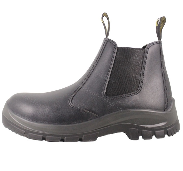 No lace mining safety boots / slip on safety working boots / steel toe protective work boots