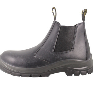 No lace mining safety boots / slip on safety working boots / steel toe protective work boots