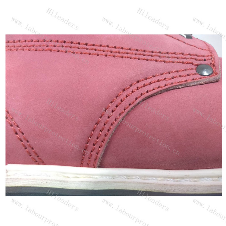 Pink nubuck leather women working boots / Australia style work boots for ladies