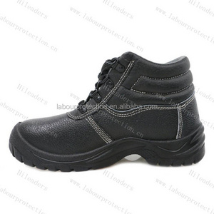 Black Genuine Leather and Laced up Safety Footwear & Safety Boots for Industrial Construction Workers' Safety