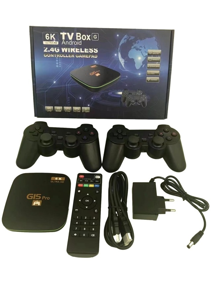 Dual Wireless Controller GI5Pro Android Game Set-Top Box Family Retro TV Game Consol6k Smart Tv Box  Gamepad Media Player TV BOX