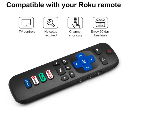 Universal remote for Roku TV, Compatible for TCL /Hisense /Onn /Sharp /Element /Westinghouse Roku/Philips Roku...