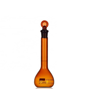 Tiandi Lab 20ml Amber Borosilicate Glass Volumetric Flask