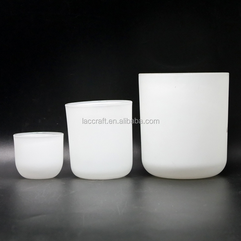 White empty glass candle holders religious use votive glass candle jar