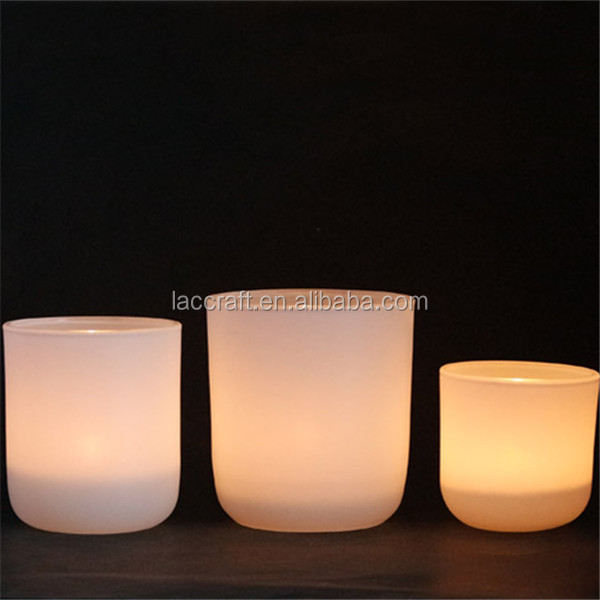 White empty glass candle holders religious use votive glass candle jar