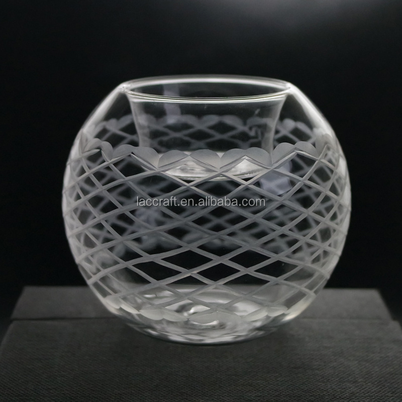 decorative double wall high borosilicate glass tealight candle holder glass for wedding