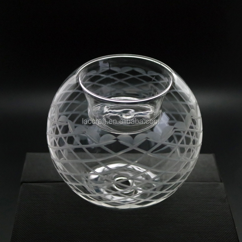 decorative double wall high borosilicate glass tealight candle holder glass for wedding