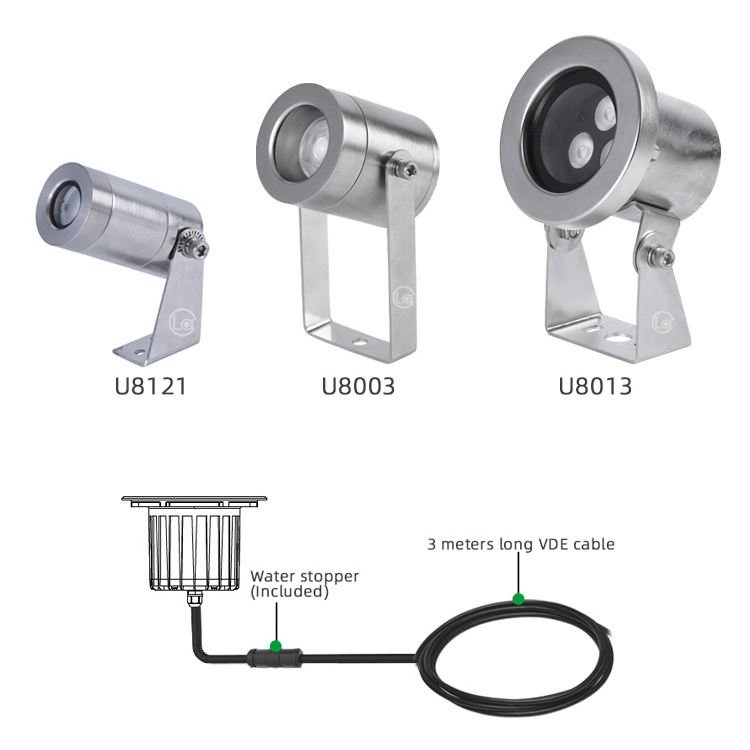 IP68 waterproof stainless steel 316l swimming pool light RGBW DMX512 fountain light floodlight underwater spotlight