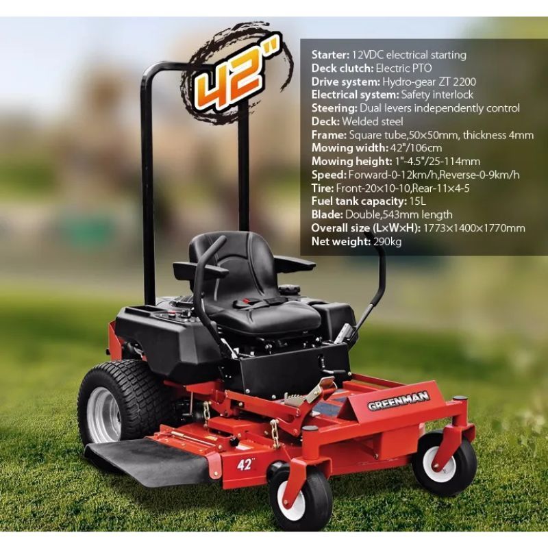 NEW 42 52 60 Inch Zero Turn Lawn Mower with 25HP Gasoline Engine Tractor Lawn Rotary Mower