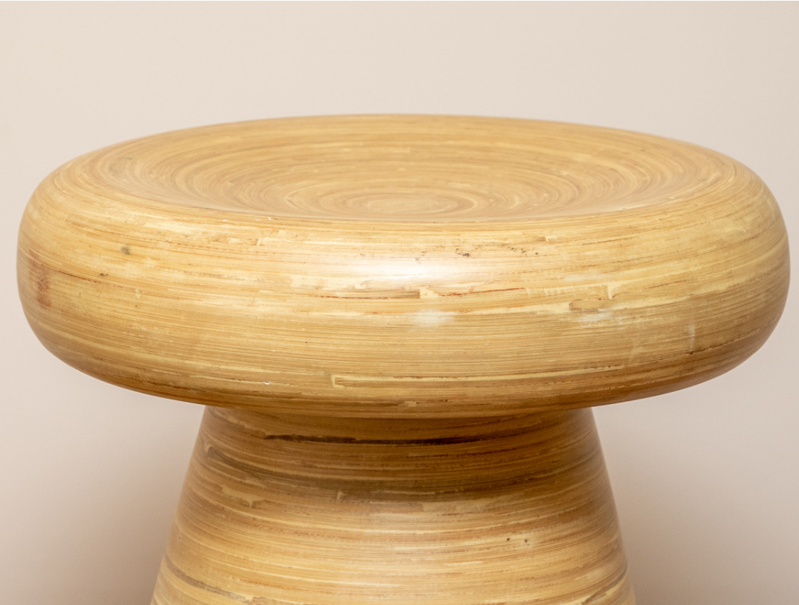 Wholesaler High quality best selling handicraft spun bamboo stool in pink color design from Vietnam