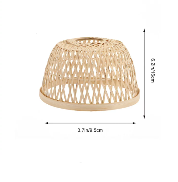 Wholesaler cheap bamboo woven round Shade Light Lamp Pendant Rattan Cover Wicker Hanging Woven Lampshade Fixture Ceiling Rustic