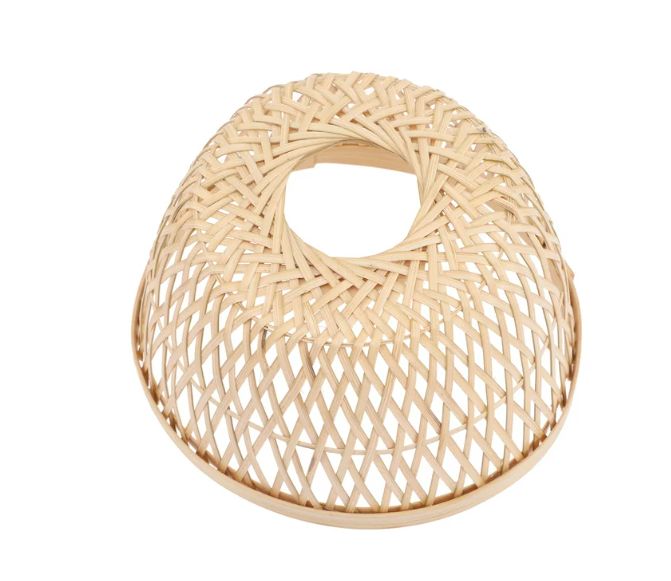 Wholesaler cheap bamboo woven round Shade Light Lamp Pendant Rattan Cover Wicker Hanging Woven Lampshade Fixture Ceiling Rustic