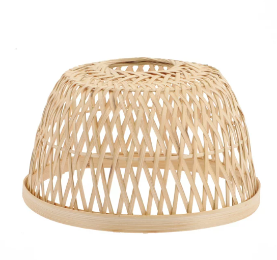 Wholesaler cheap bamboo woven round Shade Light Lamp Pendant Rattan Cover Wicker Hanging Woven Lampshade Fixture Ceiling Rustic