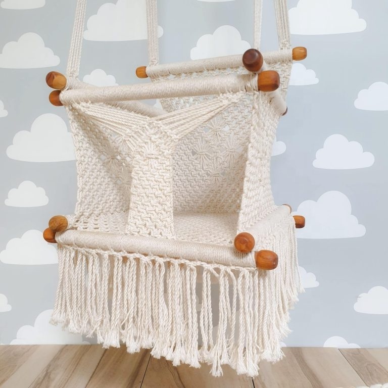 Manufacture Beautiful DIY handcrafted cotton macrame swinging chairs for kids made in Vietnam