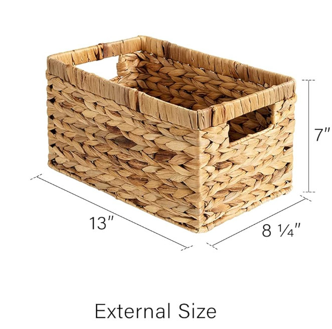 Wholesaler ODM High quality best selling eco-friendly water hyacinth rectangular storage basket from Vietnam