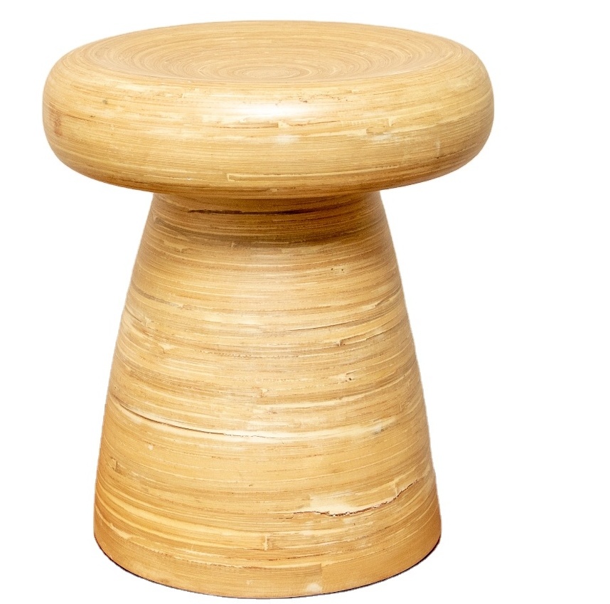 Wholesaler High quality best selling handicraft spun bamboo stool in pink color design from Vietnam