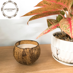 Citronella scented coconut candle in coconut shell bowl charming fragrant soy wax candle made in Vietnam