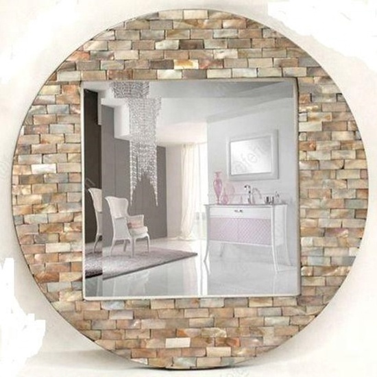 High quality best selling impressive Decorative MOP round wall Mirror from Vietnam