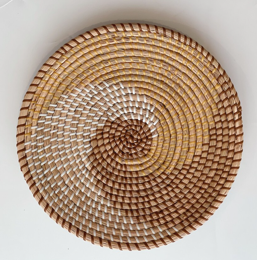 Wholesaler ODM  for sale eco friendly Multi- functional set of 3 wall basket Brown Seagrass Handmade  Plate Wall Decoration