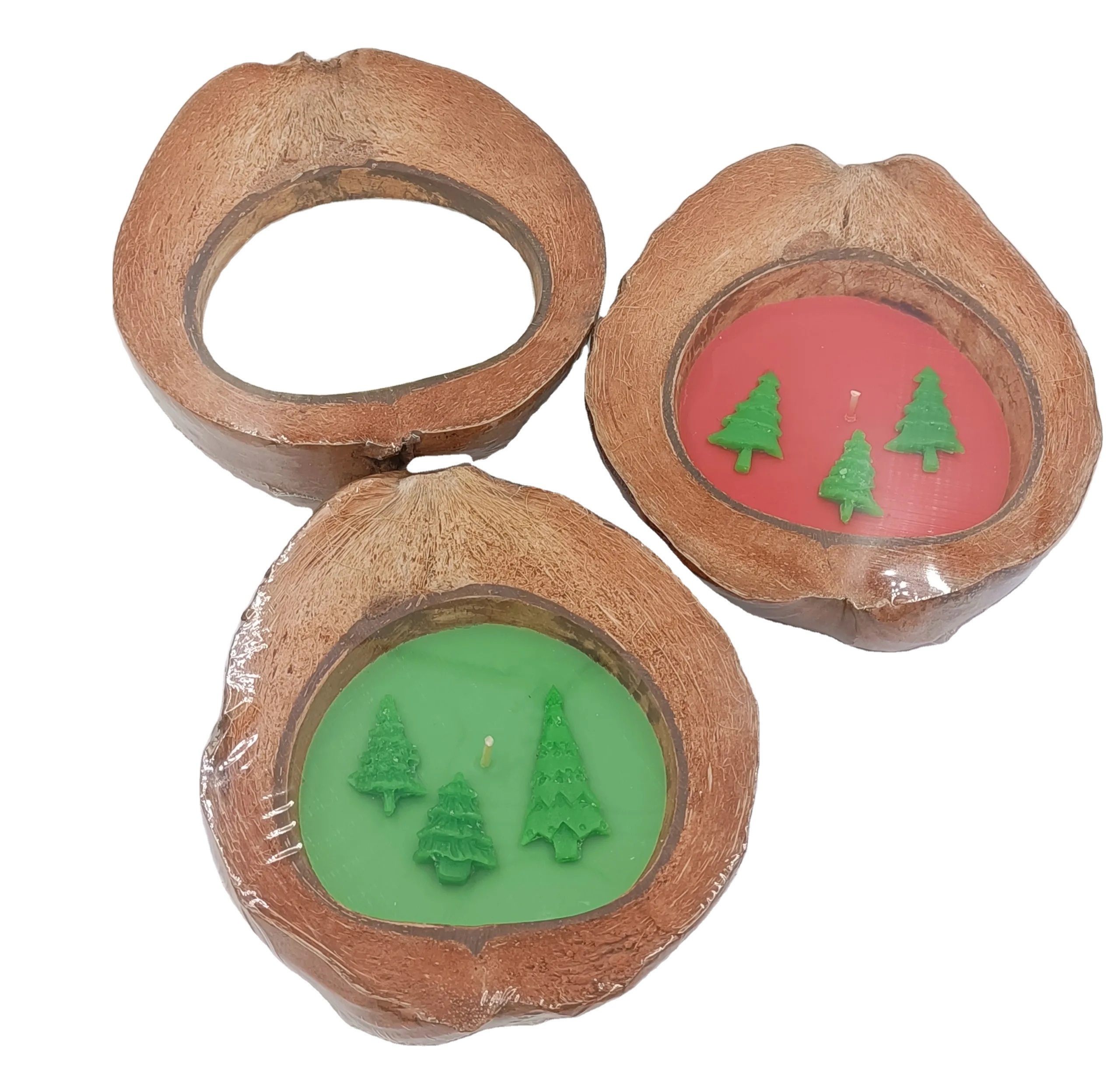 Wholesaler Hand-poured customize scented candles with Pine tree  for Noel Christmas decoration made in Vietnam