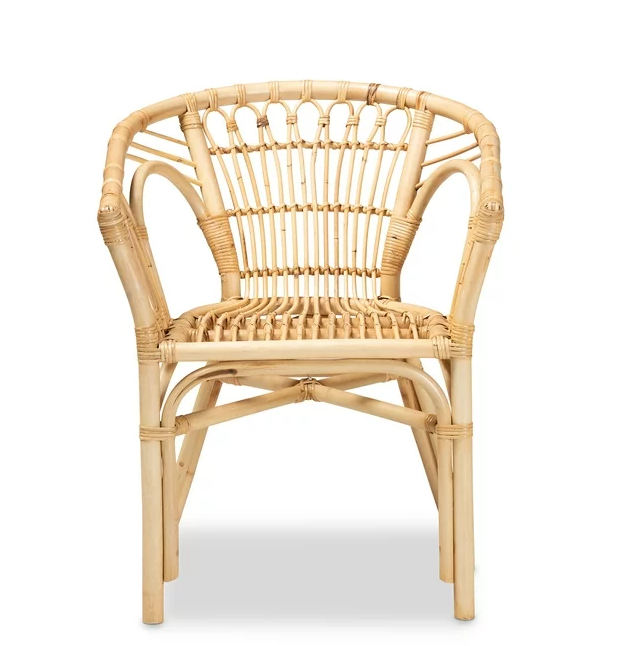 Wholesaler High quality new designed nice Modern Bohemian Natural Brown Rattan Dining Chair with cushion made in Vietnam