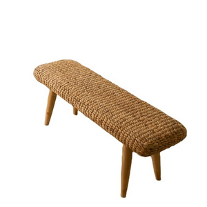 High quality Best Selling Modern naturally beautiful Water hyacinth wicker bench for Home Decoration hotel waiting bench