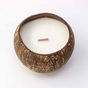 Wholesaler high quality best selling coco wax soy wax candle in coconut shell bowl amazing rose scented candles