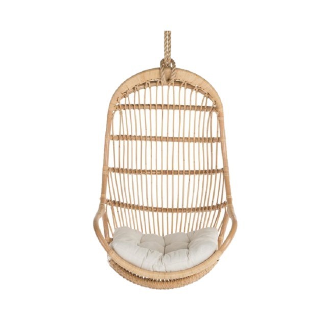 Wholesaler High quality Hanging Rattan Swing Chair with Seat Cushion, Handwoven Natural Rattan furniture made in Vietnam