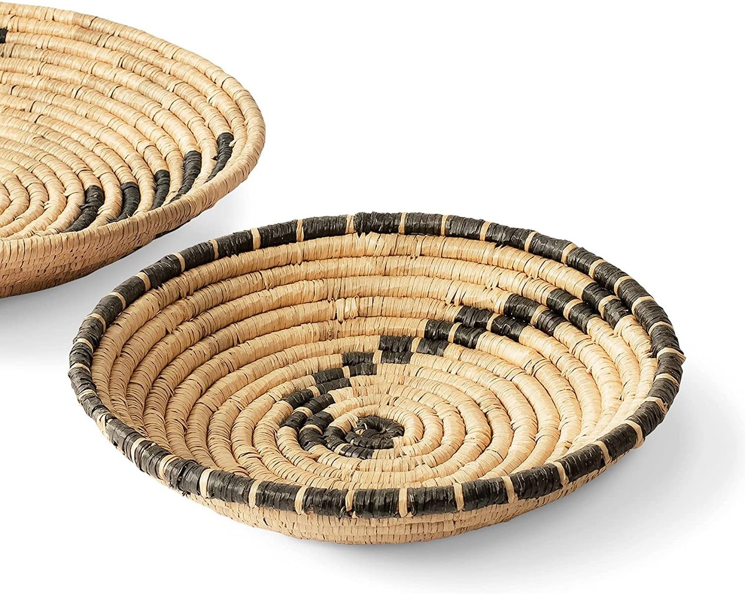 High quality eco friendly set of 4 natural seagrass woven round Boho wall basket decoration for livingroom from VietNam