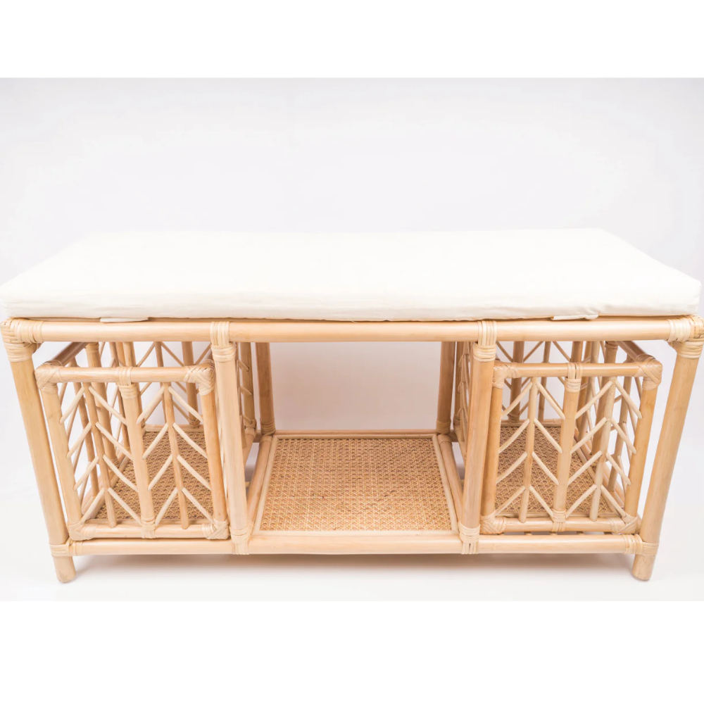 Hot Design Rattan Storage and Shoes Bench Rattan Storage Baskets for Entryway Doorway Home Furniture from Vietnam