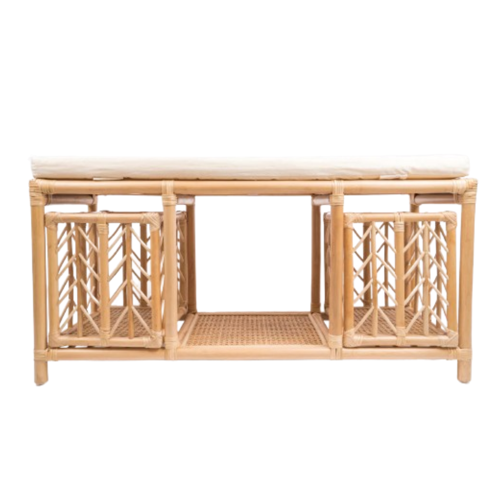 Hot Design Rattan Storage and Shoes Bench Rattan Storage Baskets for Entryway Doorway Home Furniture from Vietnam