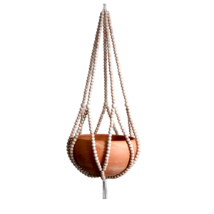 Manufacturing Wooden Beaded Flower Pot Hanger Delicate To Living Space Wall Decor Handcrafted from Vietnam