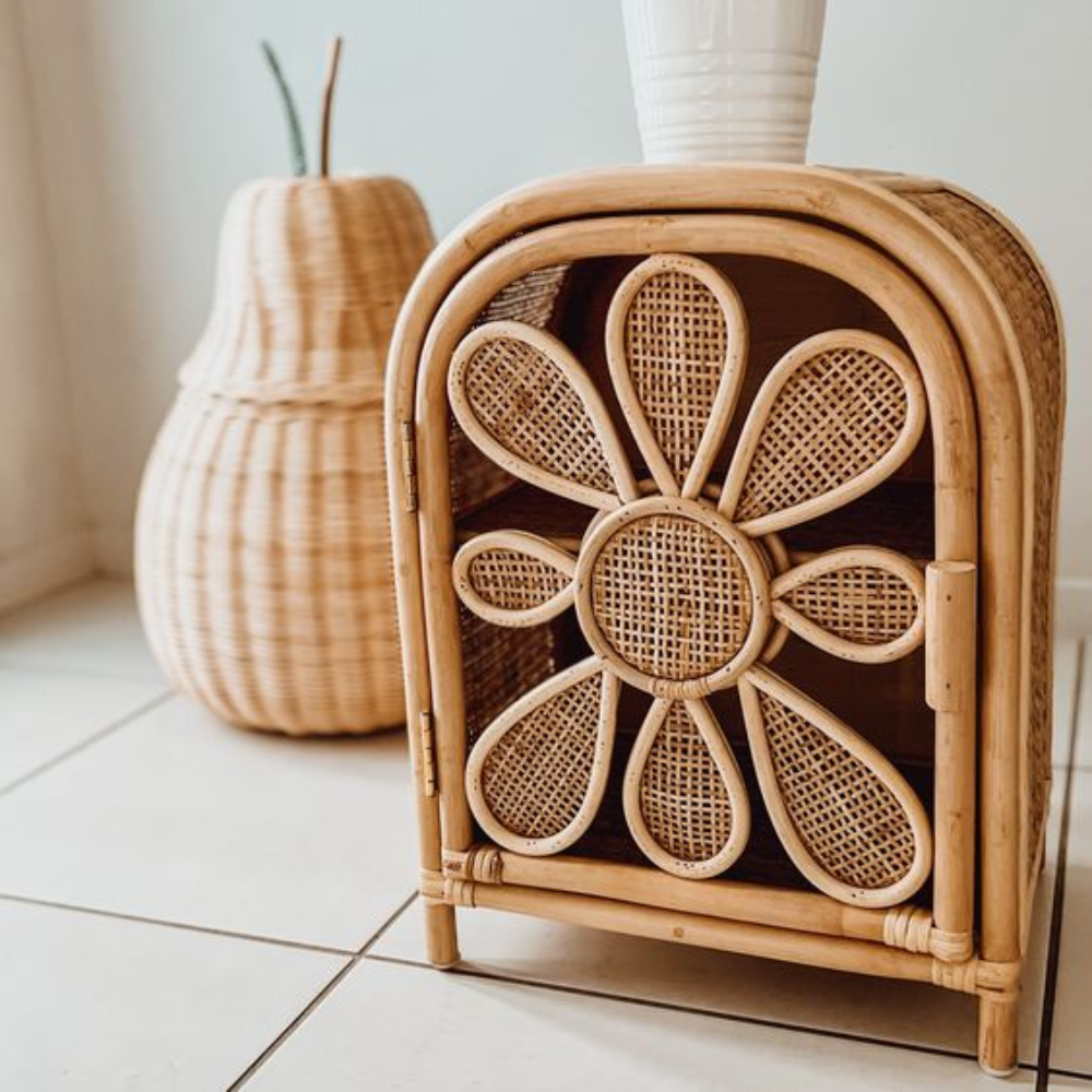 Eco-friendly natural rattan kids wardrobe for doll kids furniture attractive room decoration handwoven from Vietnam