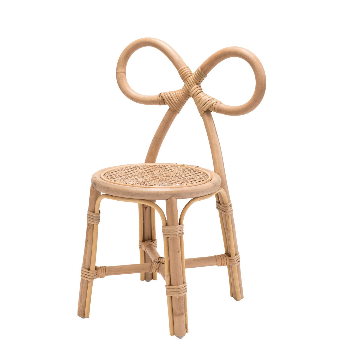 Hot selling handmade cute stylish natural rattan bow chair for kids small chairs from Vietnam