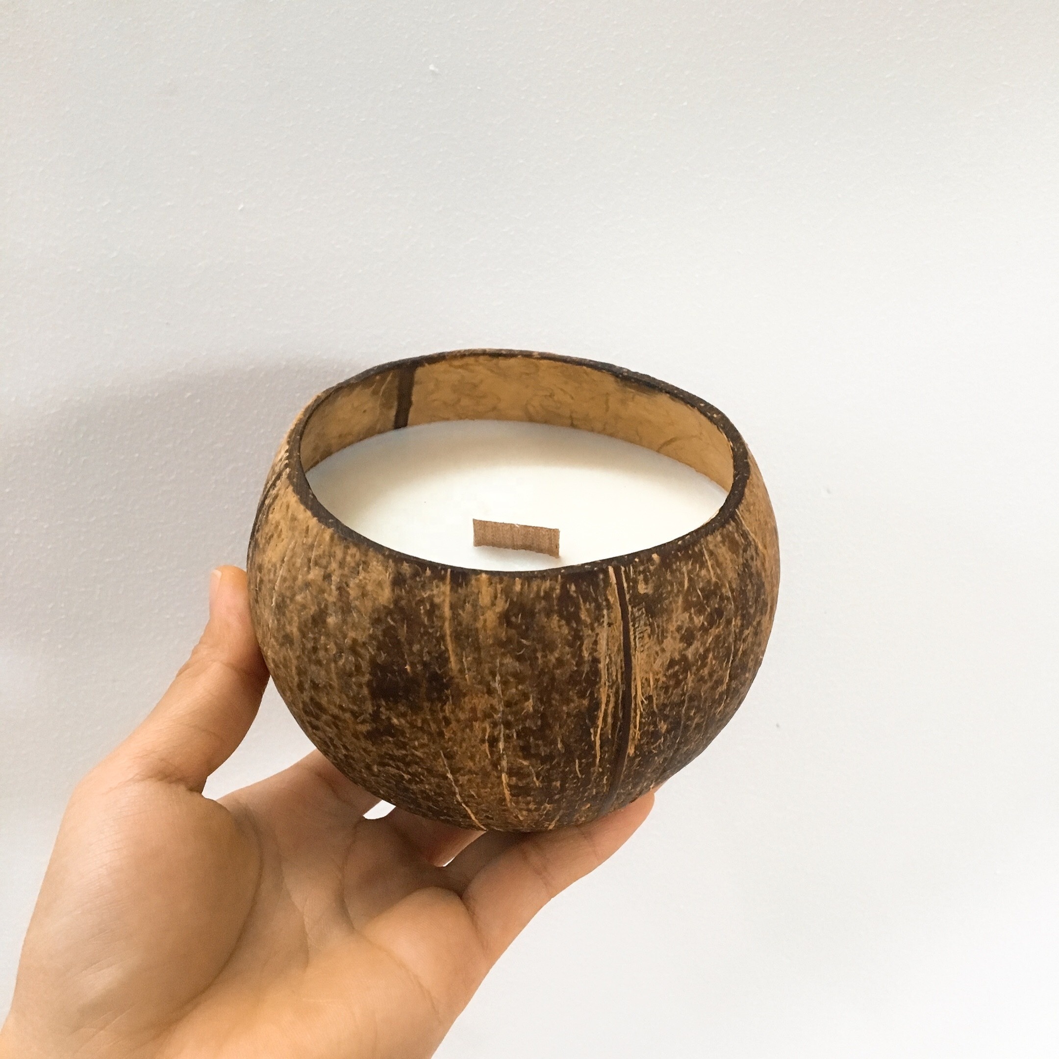 Eco - Friendly Handmade Cinnamon Scented Soy Wax Candle in Coconut Shell Bowl Laser Carton Box Christmas Cinamon Aromatherapy