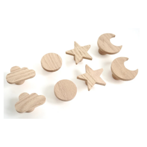 High quality eco-friendly natural wood knob for wardrobe drawer handles for children furniture from Vietnam