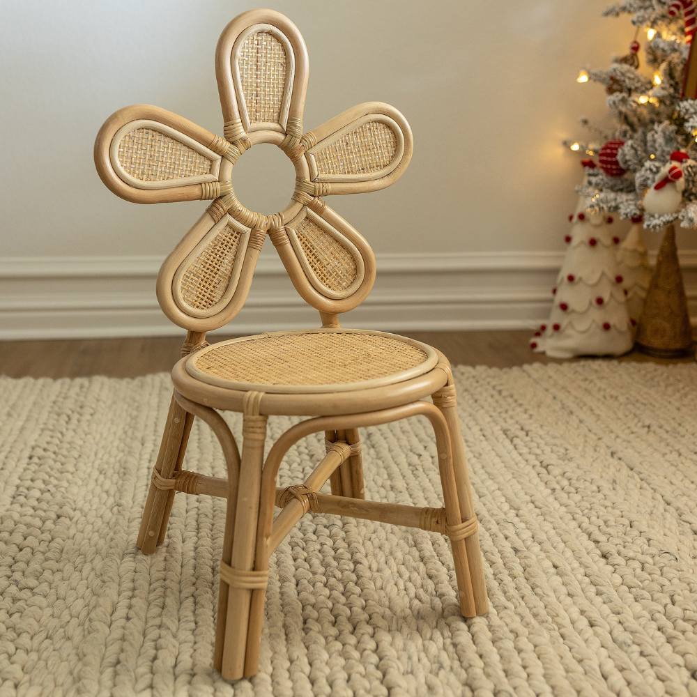 Manufacturing eco-friendly rattan floral children's chair children's furniture creativity design wholesale from Vietnam