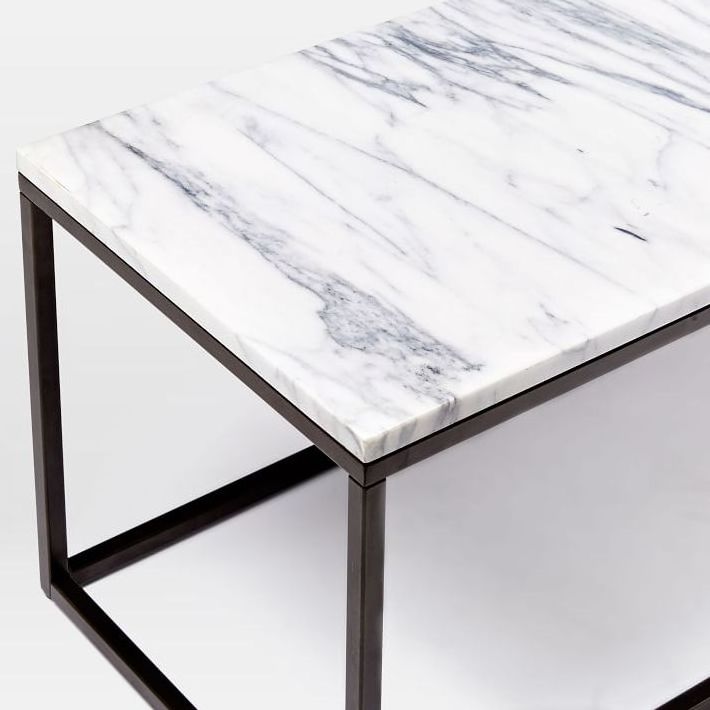 High quality modern style white marble top coffee table with metal legs from Vietnam