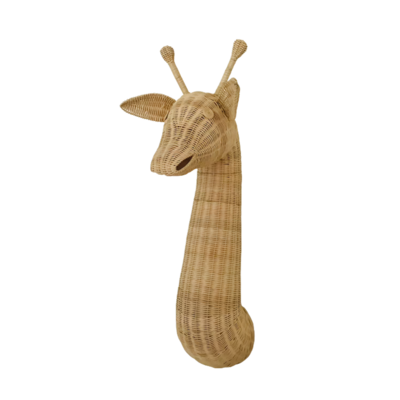 Hand wicker rattan Giraffe head wall decor nursery decor kid room furniture home decoration wholesales from Vietnam