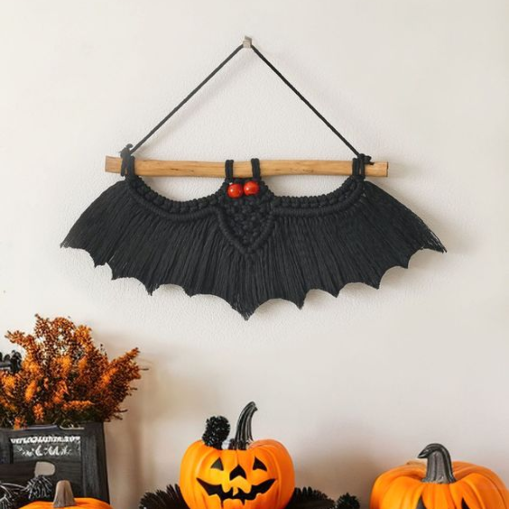 Handmade Modern Bat Dreamcatcher Cotton Macrame Wall Decoration for Halloween Wholesale Home Decor from Vietnam