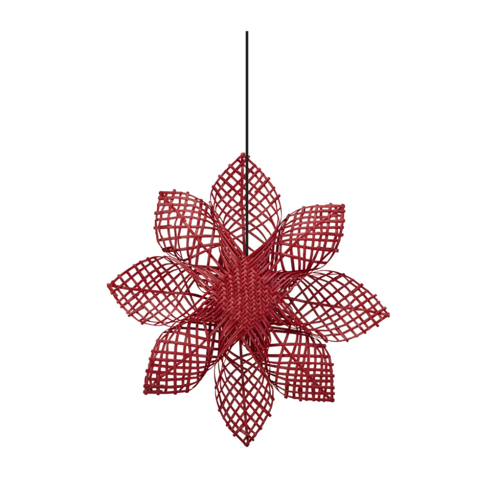 Nice price handwoven natural bamboo snowflake unique Christmas star hanging ornament holiday decoration from Vietnam