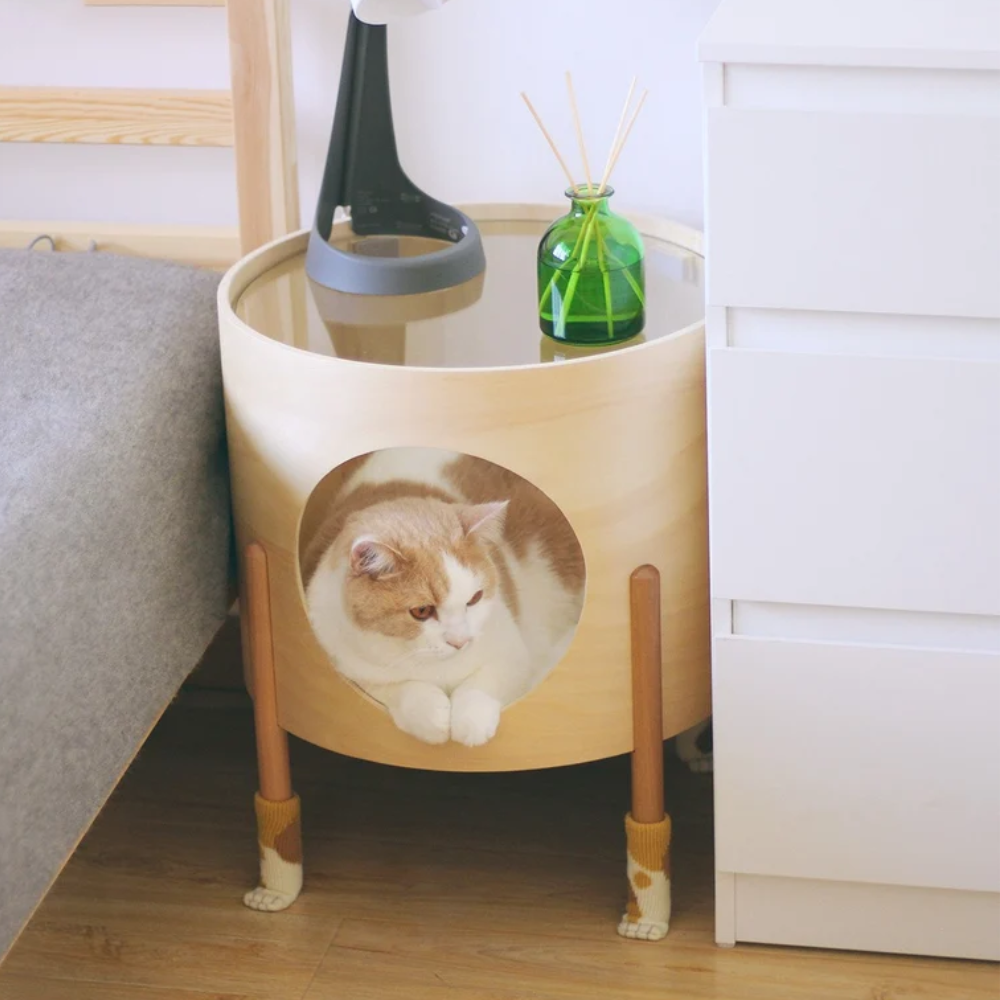 New item eco-friendly wooden cat cave bedside table round coffee table living room decoration from Vietnam