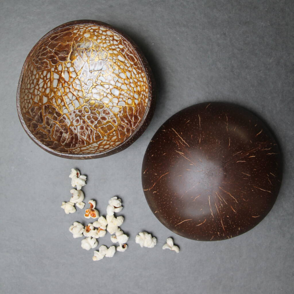 Handcrafted natural coconut shell bowls eggshell inlay decorative bowls with food safety wholesales from Vietnam