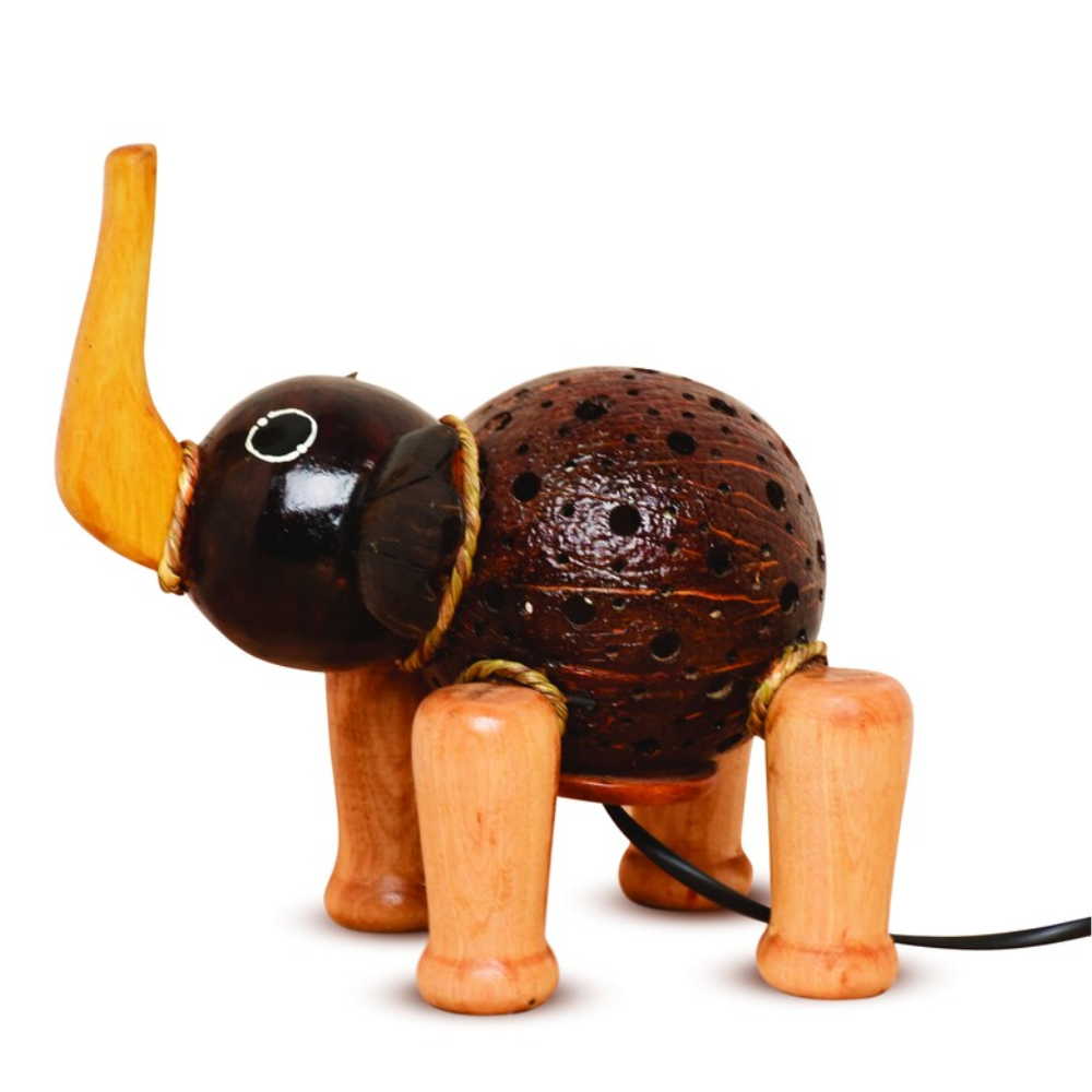 New design natural coconut wood animal decorations funny gift for kids table decorations handmade in Vietnam