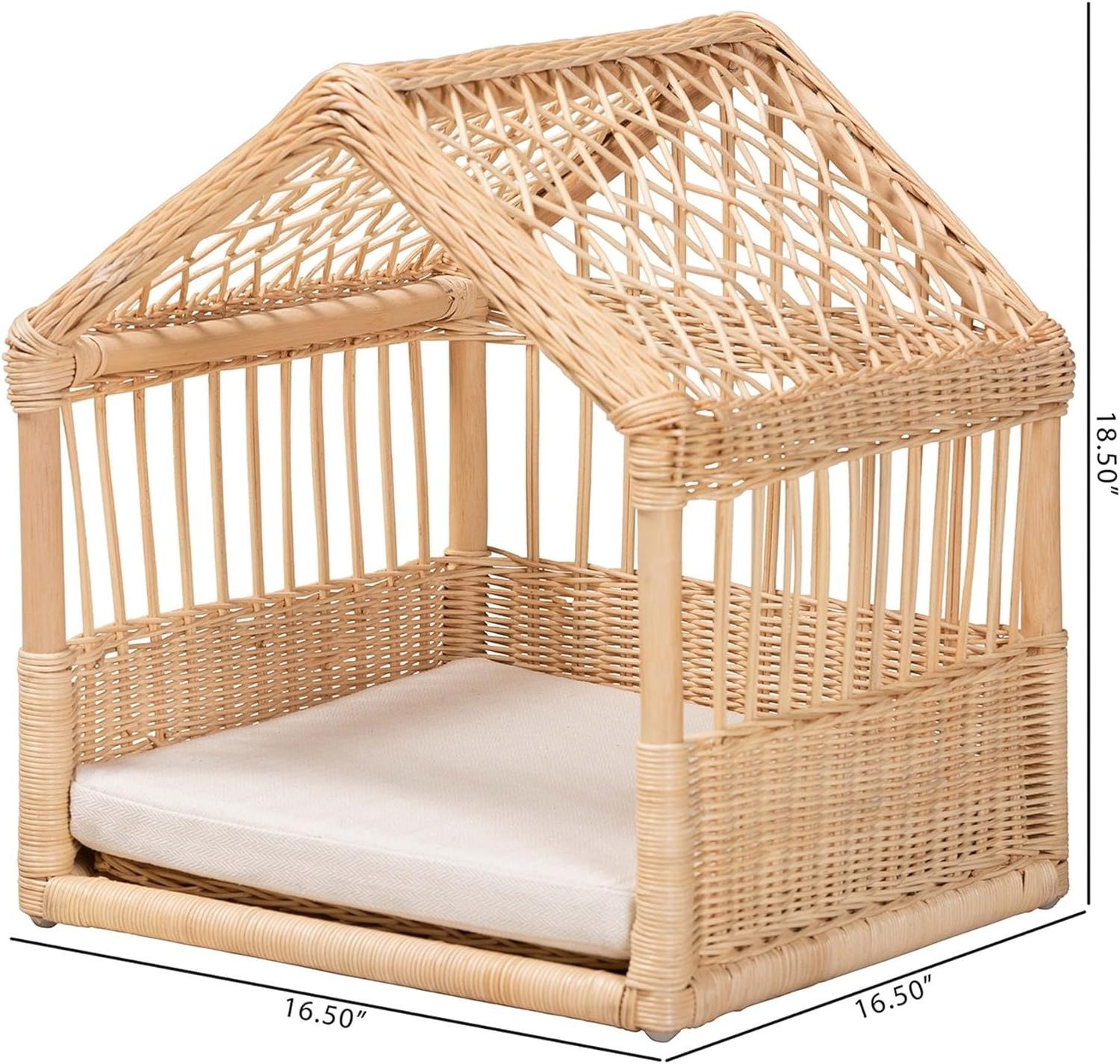 New Modern Bohemian Design Natural Rattan Pet Bed With Cushion For Cats And Dogs Handwicker from Vietnam