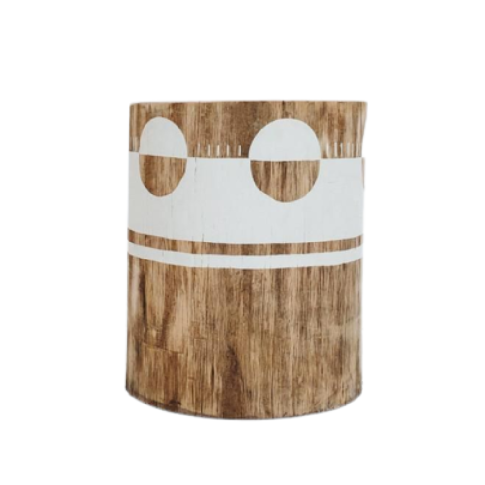 Best quality unique solid wood stump stools painted custom patterns cool furniture make color your home from Vietnam,